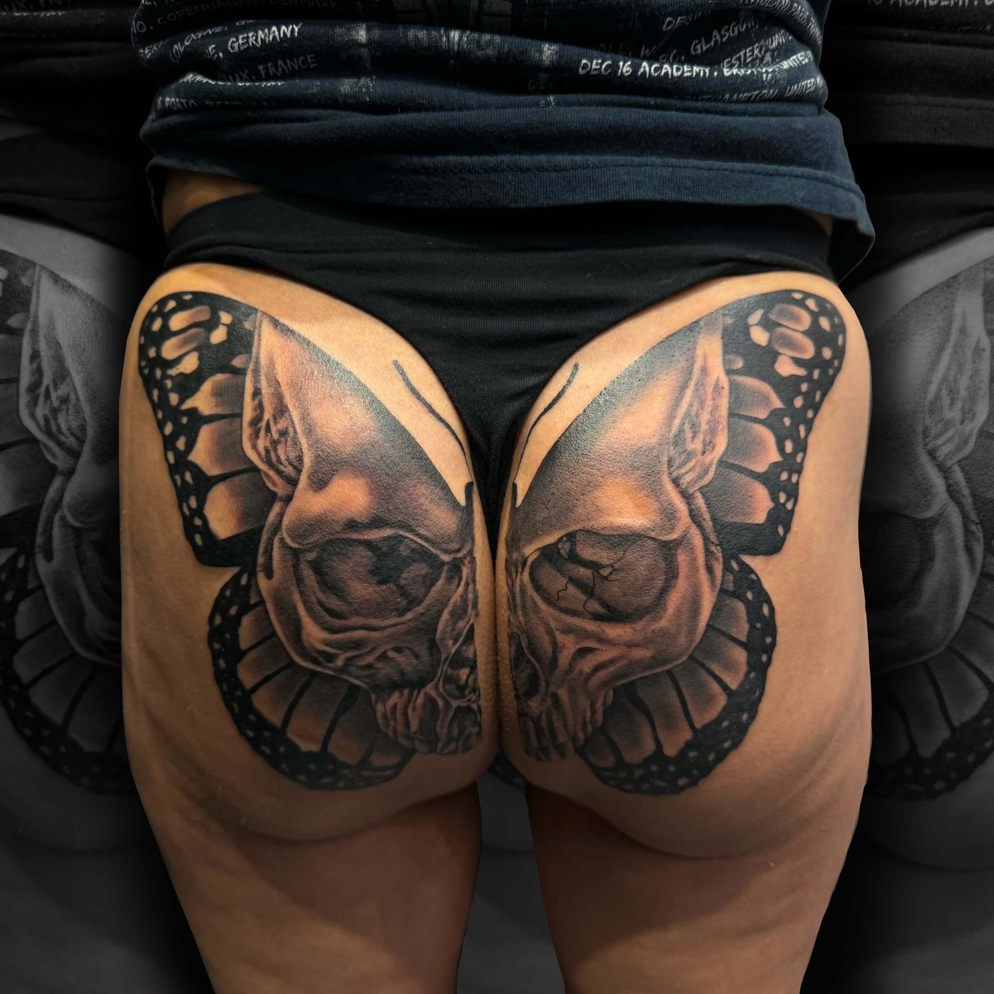 Butterfly Bum by Amzart — Illustrative tattoo, Sydney